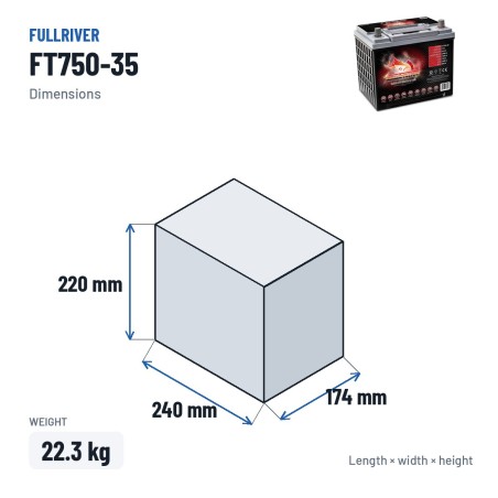 Batterie marine Fullriver FT750-35 12V 64Ah 750A AGM