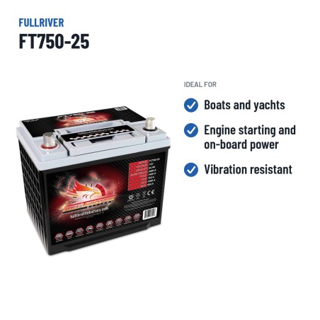 Marine battery Fullriver FT750-25 12V 64Ah 750A AGM – recommended uses