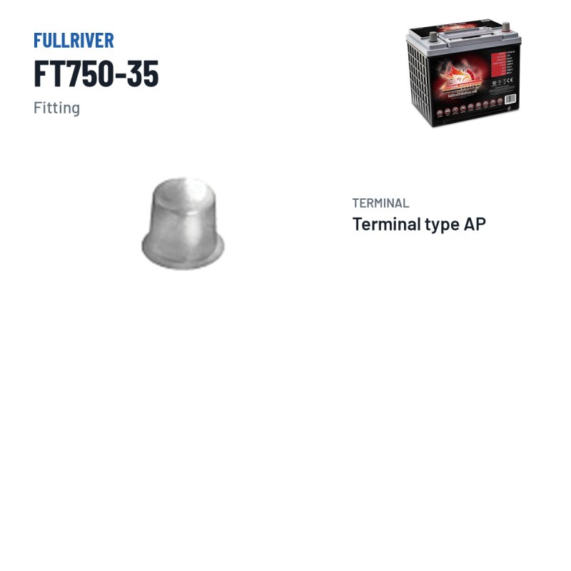 Marine battery Fullriver FT750-35 12V 64Ah 750A AGM – terminal and hold-down