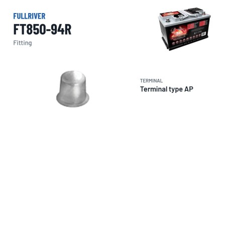 Bateria náutica Fullriver FT850-94R 12V 85Ah 850A AGM – terminal e fixação