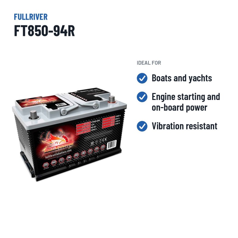 Marine battery Fullriver FT850-94R 12V 85Ah 850A AGM