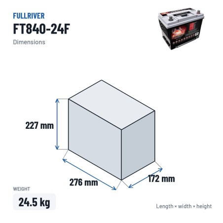 Batterie marine Fullriver FT840-24F 12V 75Ah 840A AGM