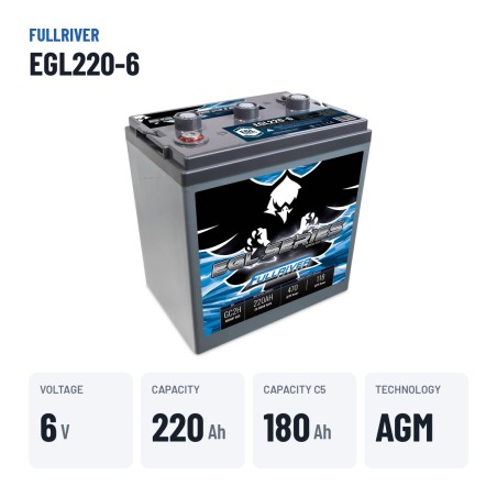 Batería de carrito de golf Fullriver EGL220-6 6V 220Ah AGM