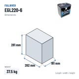Batteria per golf cart Fullriver EGL220-6 6V 220Ah AGM – dimensioni 262 × 181 × 281 mm