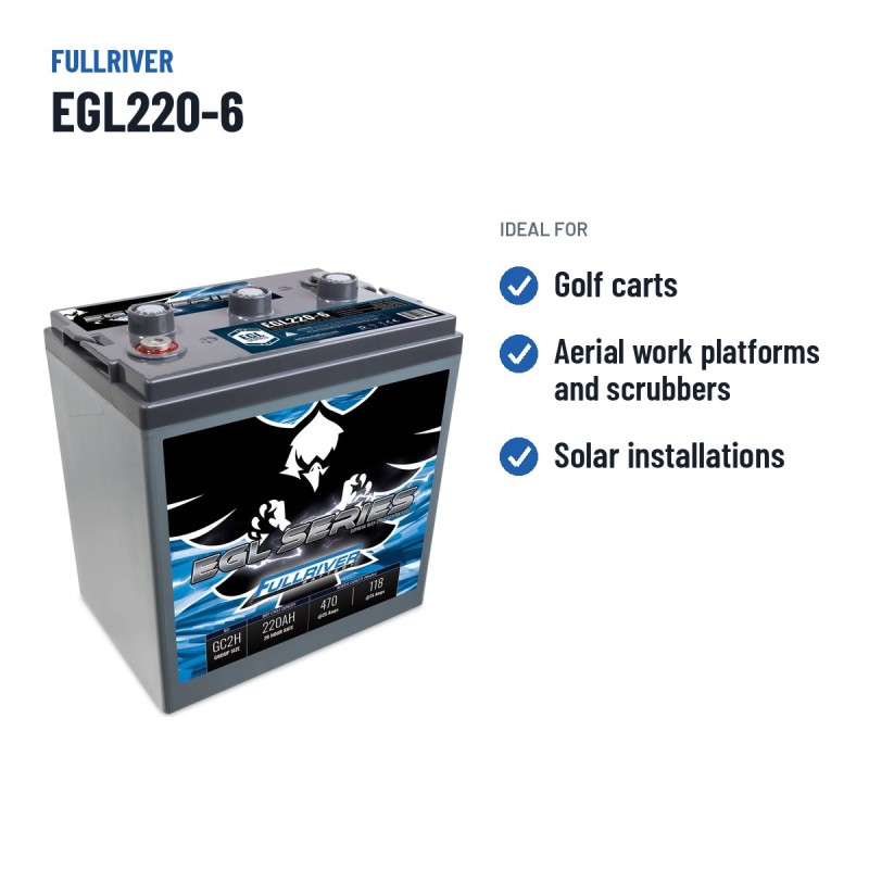Batteria per golf cart Fullriver EGL220-6 6V 220Ah AGM – usi consigliati