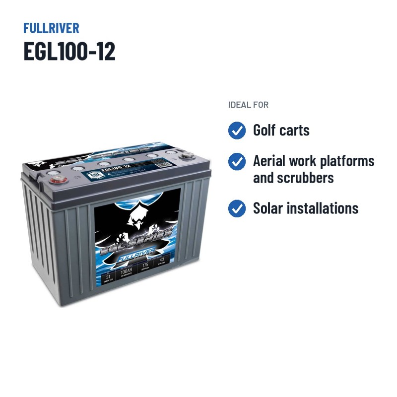 Batteria per golf cart Fullriver EGL100-12 12V 100Ah AGM – usi consigliati
