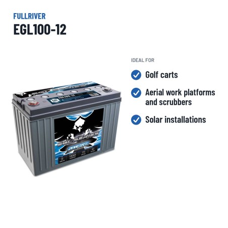 Batterie de voiturette de golf Fullriver EGL100-12 12V 100Ah AGM – utilisations recommandées