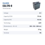 Golf cart battery Fullriver EGL170-8 8V 170Ah AGM – technical data
