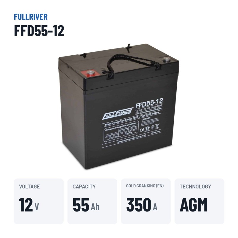 Bateria náutica Fullriver FFD55-12 12V 55Ah 350A AGM