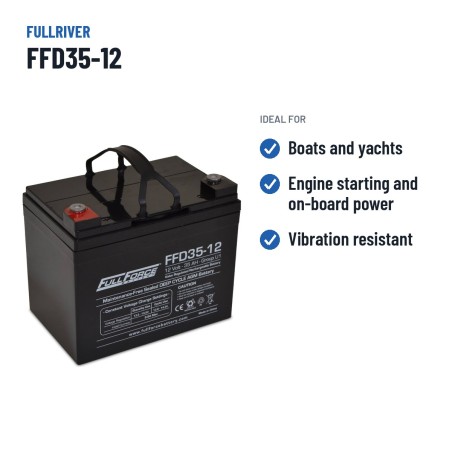 Marine battery Fullriver FFD35-12 12V 35Ah 225A AGM – recommended uses