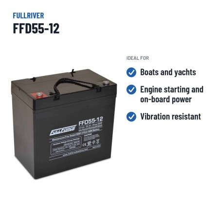 Bateria náutica Fullriver FFD55-12 12V 55Ah 350A AGM