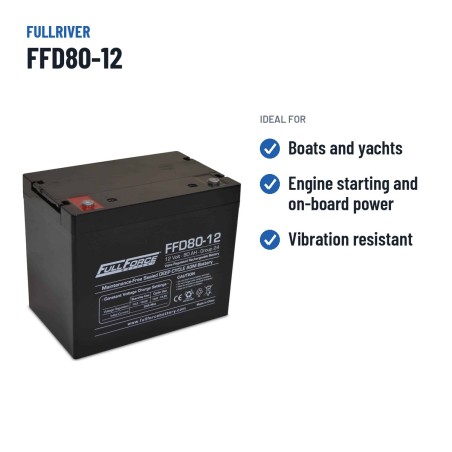 Bateria náutica Fullriver FFD80-12 12V 80Ah 530A AGM – utilizações recomendadas