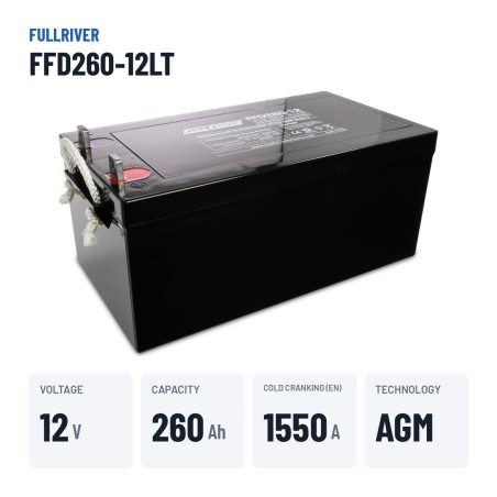 Batería náutica Fullriver FFD260-12LT 12V 260Ah 1550A AGM
