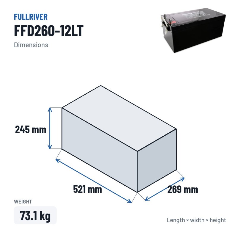 Batería náutica Fullriver FFD260-12LT 12V 260Ah 1550A AGM