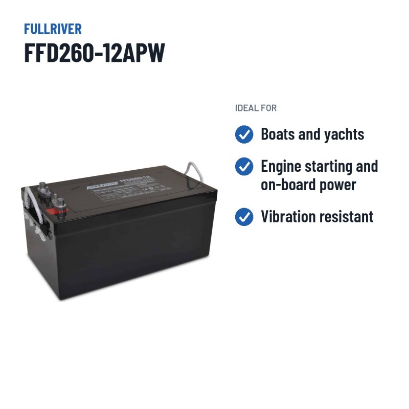 Batteria nautica Fullriver FFD260-12APW 12V 260Ah 1550A AGM – usi consigliati