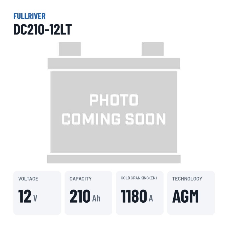 Marine battery Fullriver DC210-12LT 12V 210Ah 1180A AGM – key specs