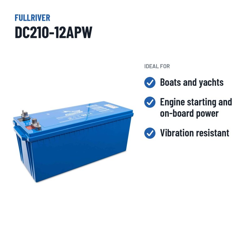 Batteria nautica Fullriver DC210-12APW 12V 210Ah 1180A AGM – usi consigliati