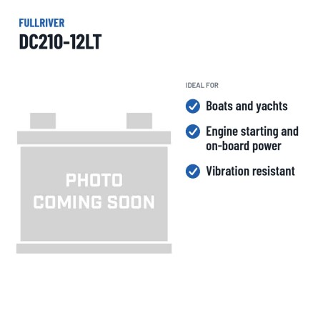 Bateria náutica Fullriver DC210-12LT 12V 210Ah 1180A AGM – utilizações recomendadas