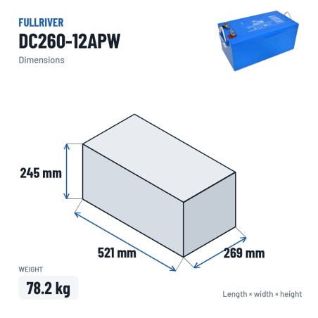 Bootsbatterie Fullriver DC260-12APW 12V 260Ah 1525A AGM