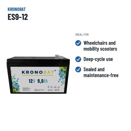 Batterie stationnaire onduleur Kronobat ES9-12 12V 9Ah AGM – utilisations recommandées