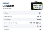Batterie marine Kronobat LI12V100Ah 12V LiFePo4 – fiche technique