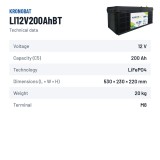 Marine battery Kronobat LI12V200AhBT 12V 200Ah Litio – technical data