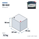 Batteria auto Kronobat SD-45.0 12V 45Ah 400A – dimensioni 207 × 175 × 190 mm
