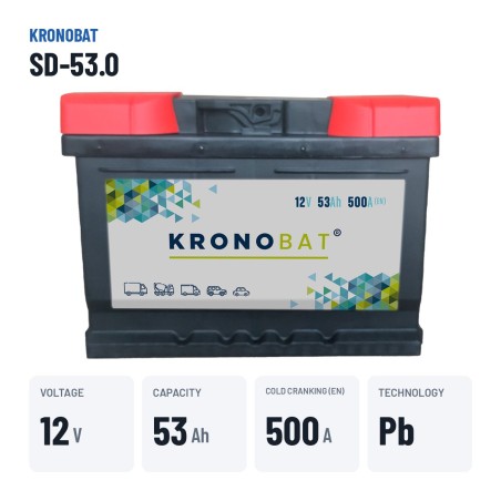 Autobatterie Kronobat SD-53.0 12V 53Ah 500A – wichtigste Daten