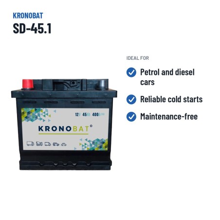 Bateria de carro Kronobat SD-45.1 12V 45Ah 400A – utilizações recomendadas