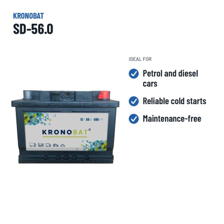 Car battery Kronobat SD-56.0 12V 56Ah 480A – recommended uses