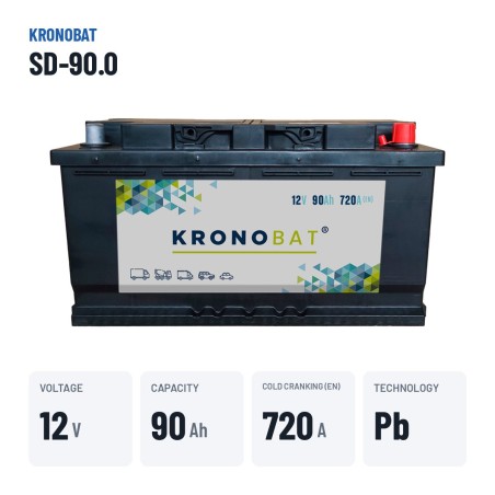 Car battery Kronobat SD-90.0 12V 90Ah 720A – key specs