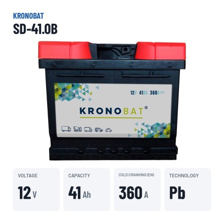 Car battery Kronobat SD-41.0B 12V 41Ah 360A – key specs