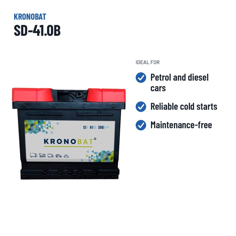 Batteria auto Kronobat SD-41.0B 12V 41Ah 360A – usi consigliati