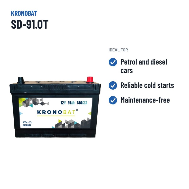 Autobatterie Kronobat SD-91.0T 12V 91Ah 740A – empfohlene Einsatzbereiche