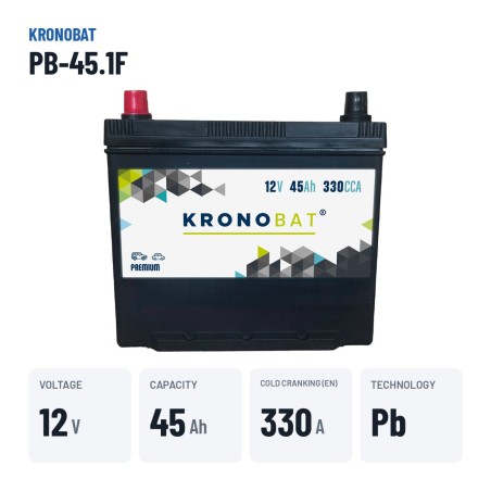 Autobatterie Kronobat PB-45.1F 12V 45Ah 330A – wichtigste Daten