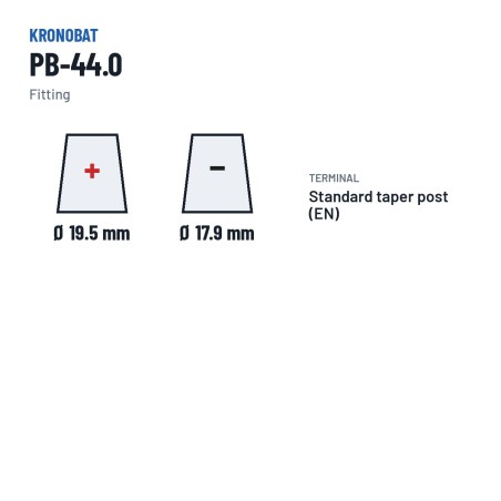 Batteria auto Kronobat PB-44.0 12V 44Ah 420A – terminali e fissaggio