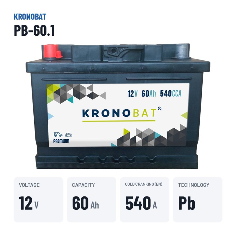 Batteria auto Kronobat PB-60.1 12V 60Ah 540A | baterias.com