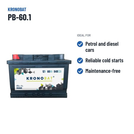 Batteria auto Kronobat PB-60.1 12V 60Ah 540A | baterias.com