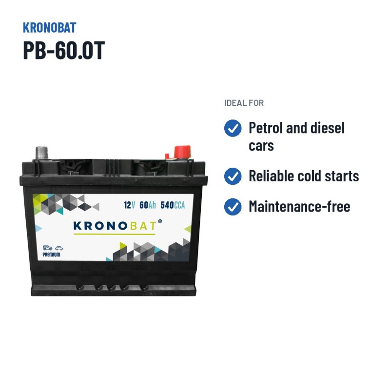 Autobatterie Kronobat PB-60.0T 12V 60Ah 540A – empfohlene Einsatzbereiche