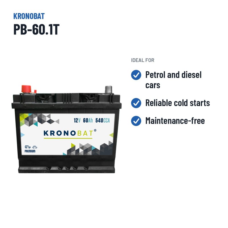 Autobatterie Kronobat PB-60.1T 12V 60Ah 540A – empfohlene Einsatzbereiche