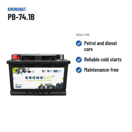 Bateria de carro Kronobat PB-74.1B 12V 74Ah 680A – utilizações recomendadas