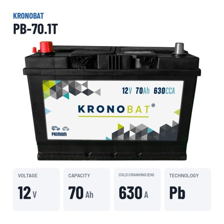 Autobatterie Kronobat PB-70.1T 12V 70Ah 630A – wichtigste Daten