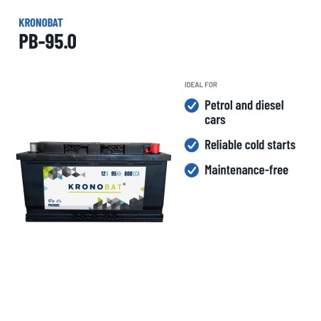 Bateria de carro Kronobat PB-95.0 12V 95Ah 800A – utilizações recomendadas
