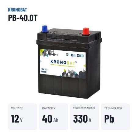 Autobatterie Kronobat PB-40.0T 12V 40Ah 330A – wichtigste Daten
