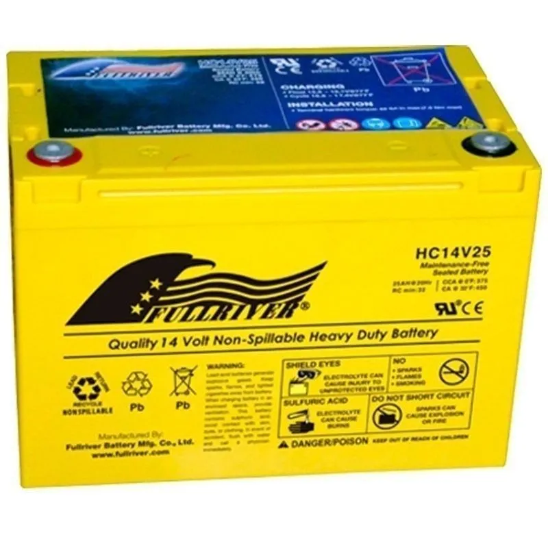 Battery Fullriver HC14V25 25Ah 375A 14V Hc FULLRIVER - 1