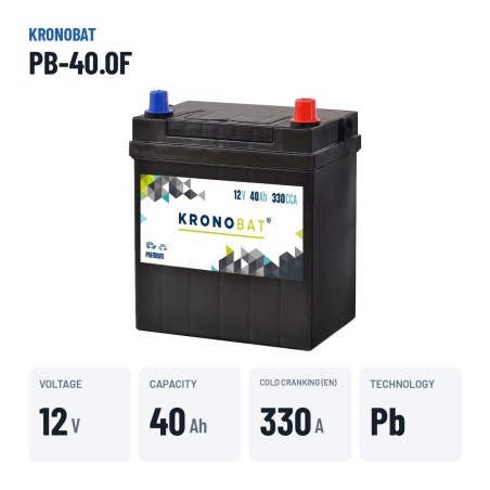 Batteria auto Kronobat PB-40.0F 12V 40Ah 330A – dati principali
