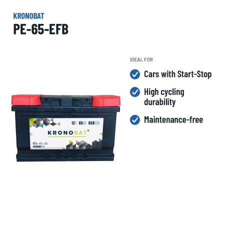 Start-Stopp-Batterie Kronobat PE-65-EFB 12V 65Ah 650A EFB – empfohlene Einsatzbereiche