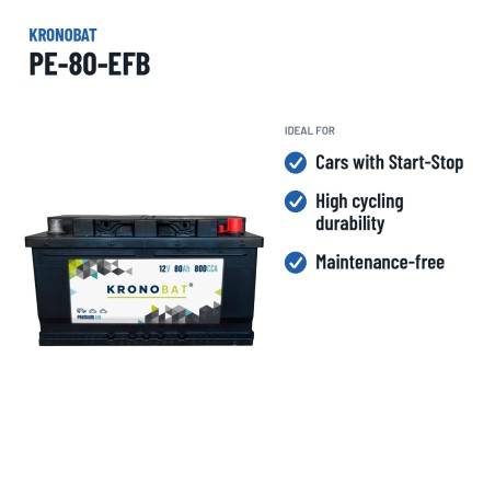 Batteria Start-Stop Kronobat PE-80-EFB 12V 80Ah 800A EFB – usi consigliati