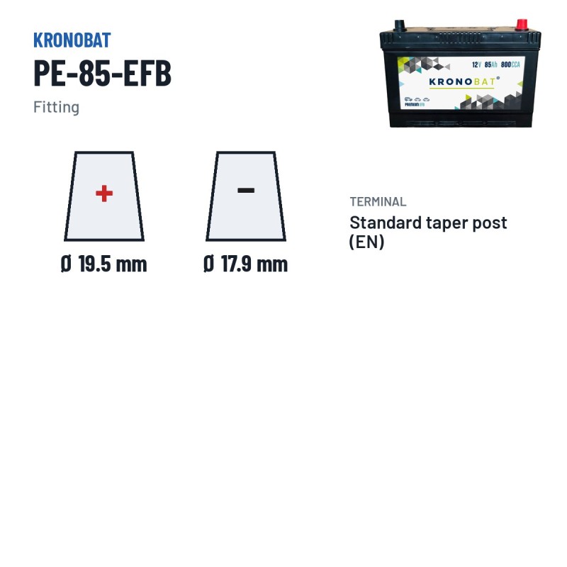 Start-Stopp-Batterie Kronobat PE-85-EFB 12V 85Ah 800A EFB