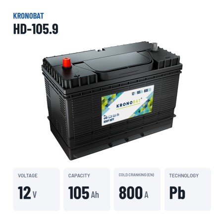 Bateria de camião Kronobat HD-105.9 12V 105Ah 800A | baterias.com